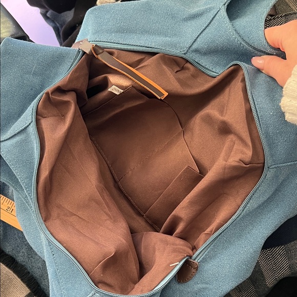 Blue Canvas Shoulder Bag hobo round bag - Picture 7 of 7